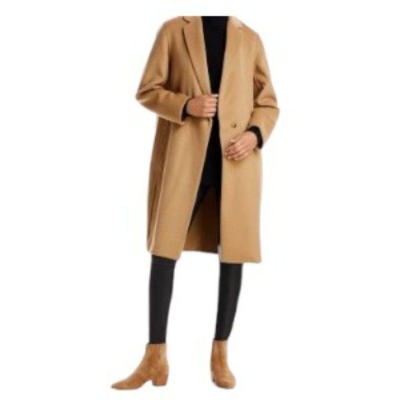 Vince Classic Straight Coat Black Large NWT (Note) - Picture 2 of 2